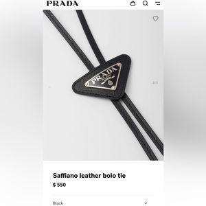 Prada Bolo Tie with original box, ribbon, receipt, and tags (cir 2022